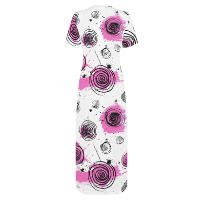 graffiti-bluten-v4-short-sleeve-long-dress-long-dress-jlr-design-94739 - JLR Design