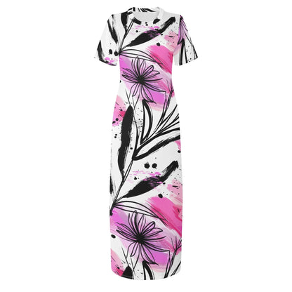 graffiti-bluten-v5-short-sleeve-long-dress-long-dress-jlr-design-24039 - JLR Design