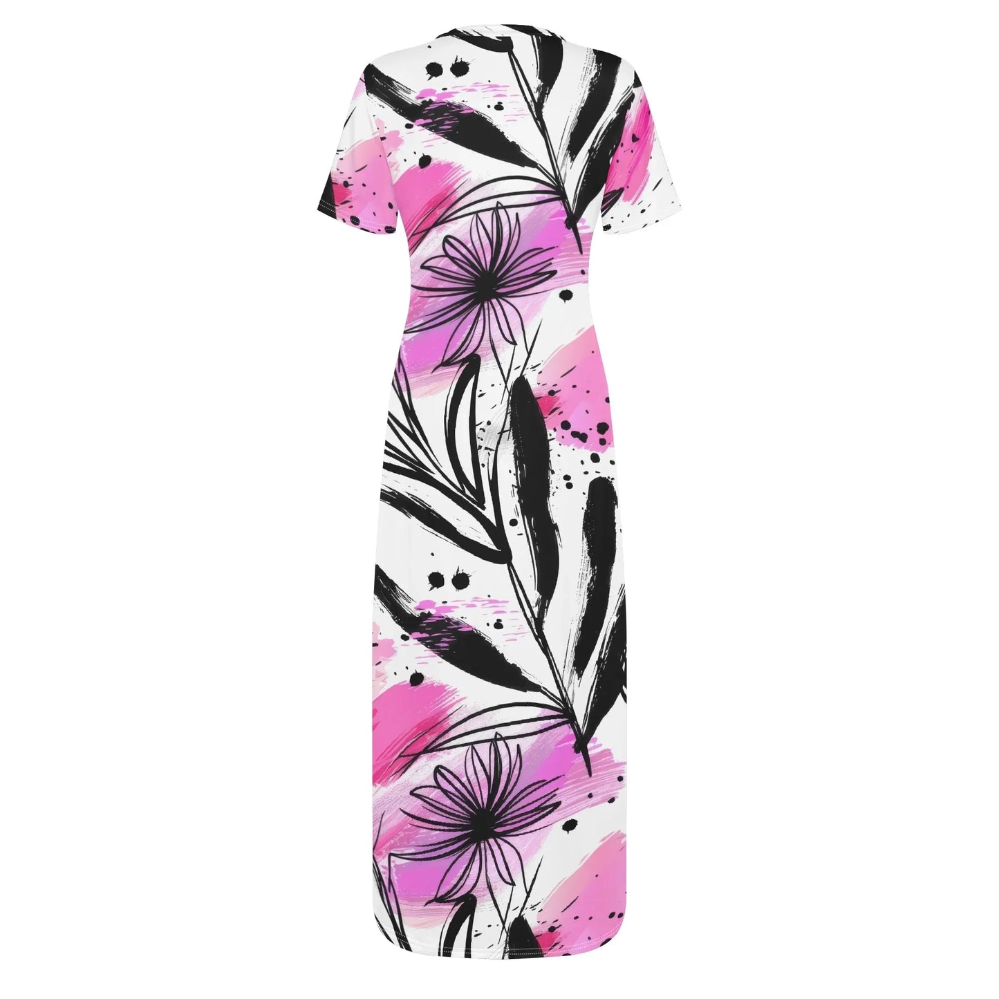 graffiti-bluten-v5-short-sleeve-long-dress-long-dress-jlr-design-34107 - JLR Design