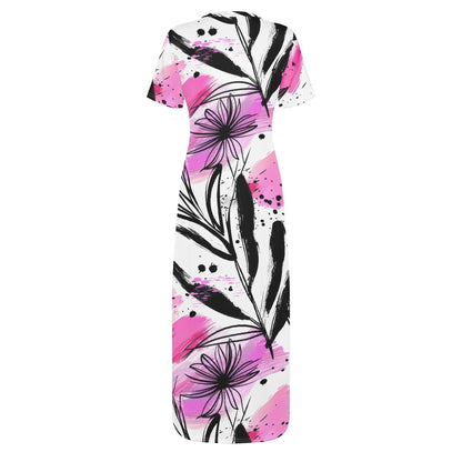 graffiti-bluten-v5-short-sleeve-long-dress-long-dress-jlr-design-34107 - JLR Design