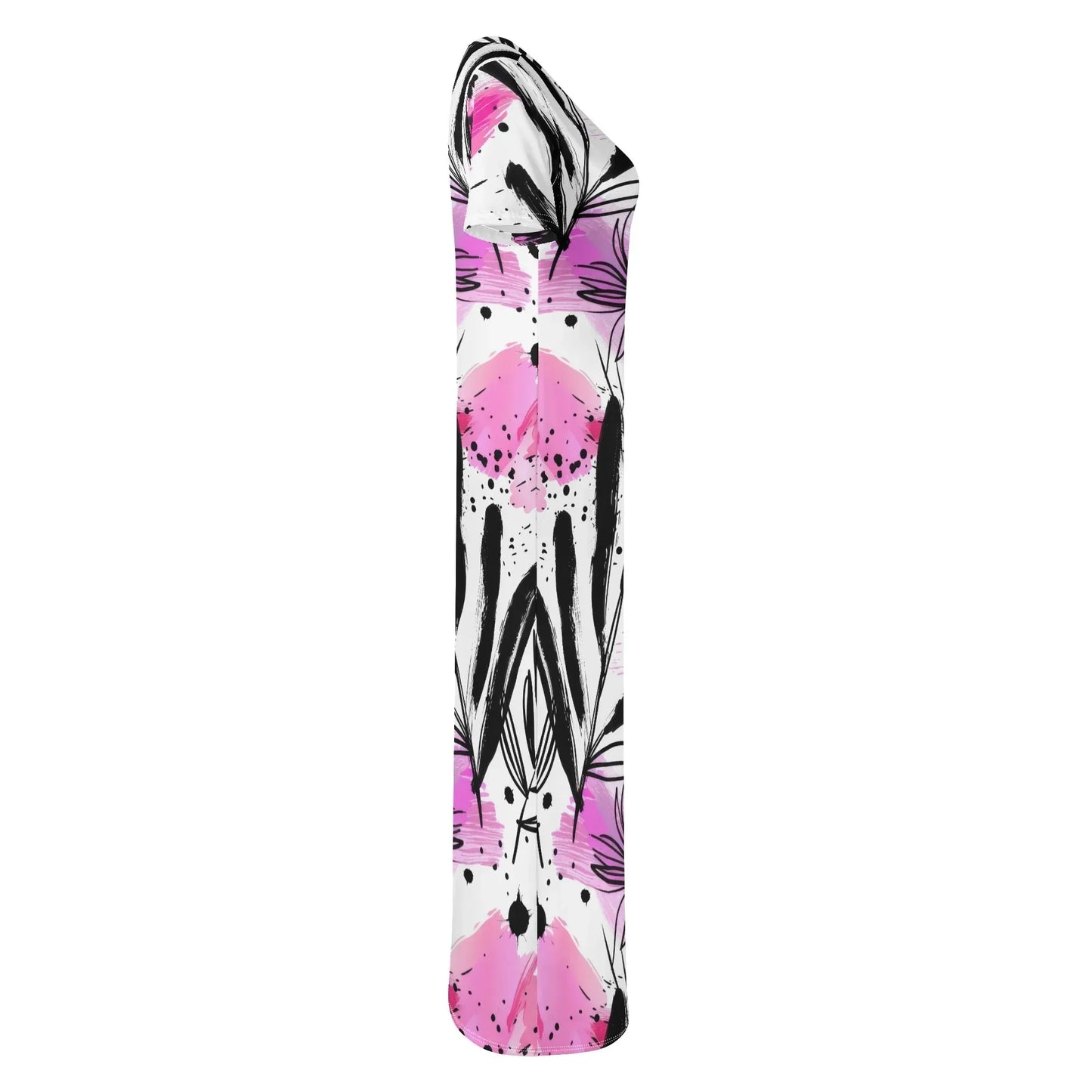 graffiti-bluten-v5-short-sleeve-long-dress-long-dress-jlr-design-34145 - JLR Design