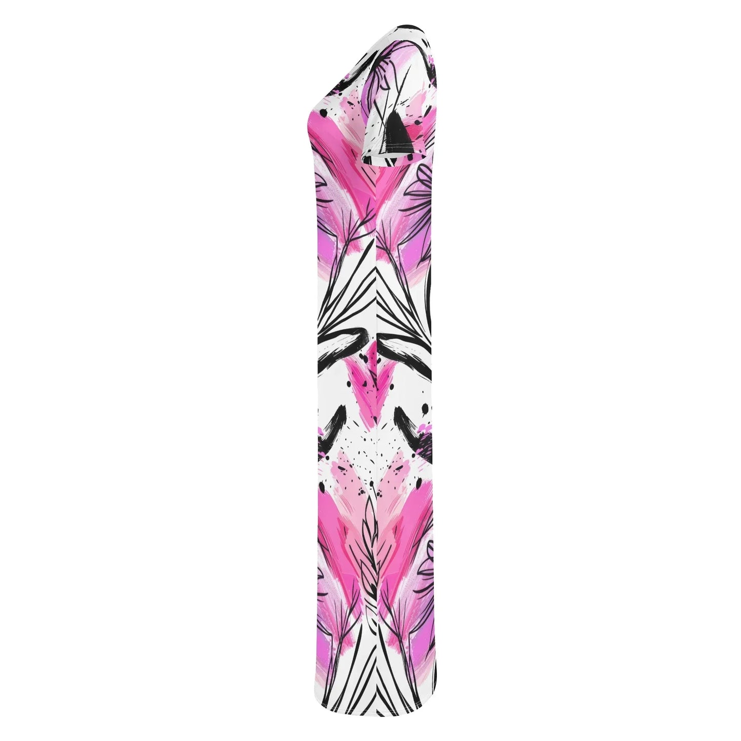 graffiti-bluten-v5-short-sleeve-long-dress-long-dress-jlr-design-65382 - JLR Design