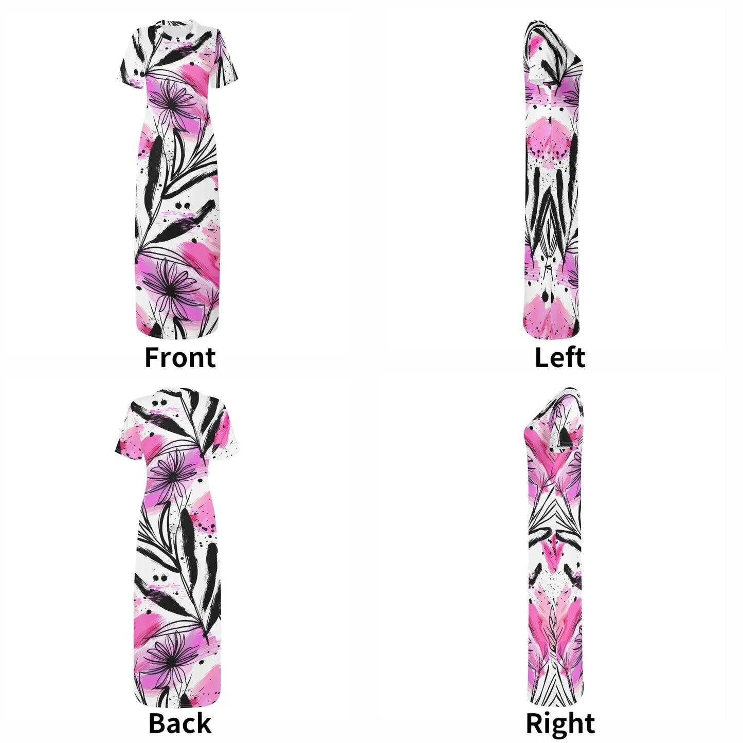 graffiti-bluten-v5-short-sleeve-long-dress-long-dress-jlr-design-20129 - JLR Design