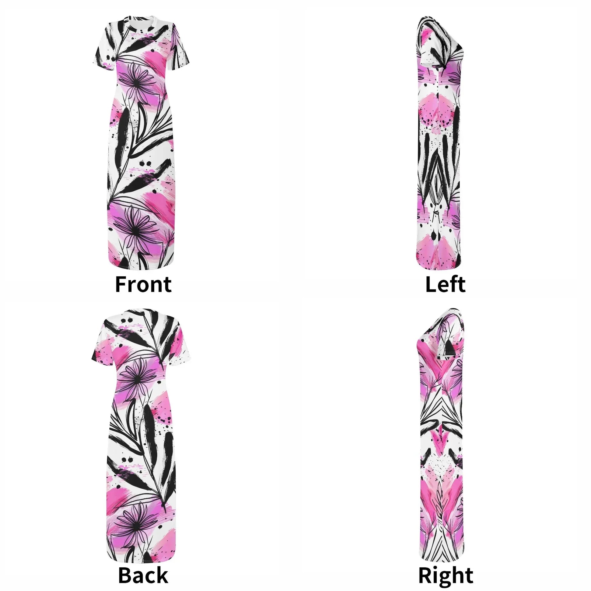 graffiti-bluten-v5-short-sleeve-long-dress-long-dress-jlr-design-20129 - JLR Design