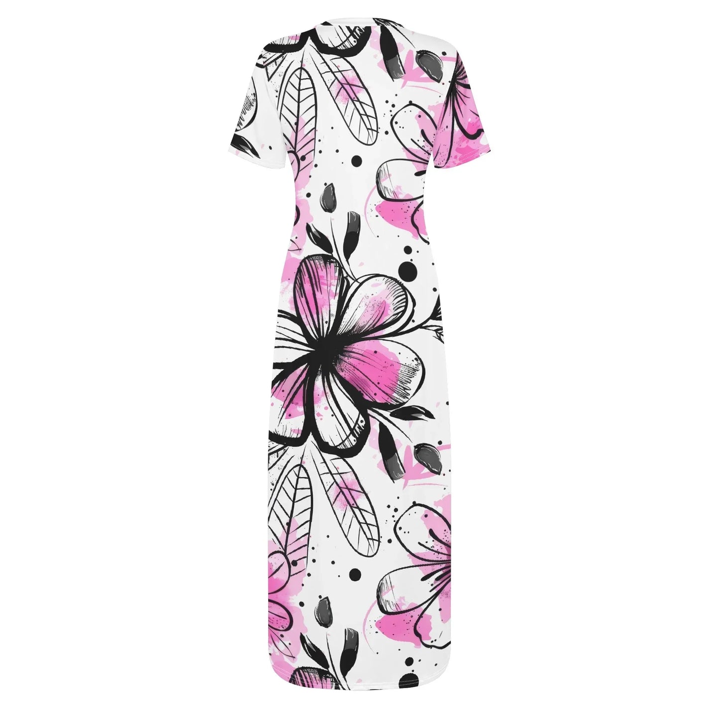 graffiti-bluten-v6-short-sleeve-long-dress-long-dress-jlr-design-36838 - JLR Design
