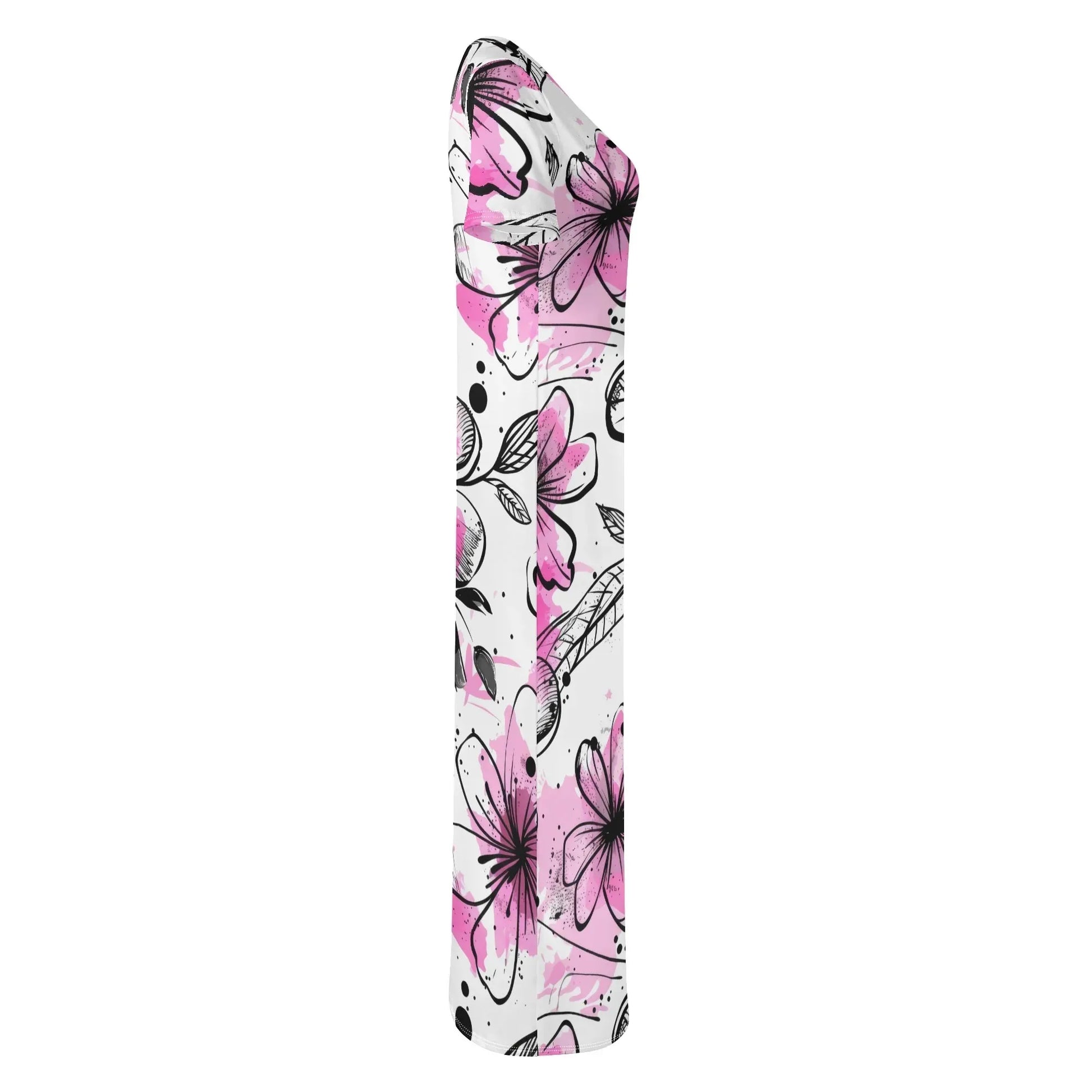 graffiti-bluten-v6-short-sleeve-long-dress-long-dress-jlr-design-36037 - JLR Design