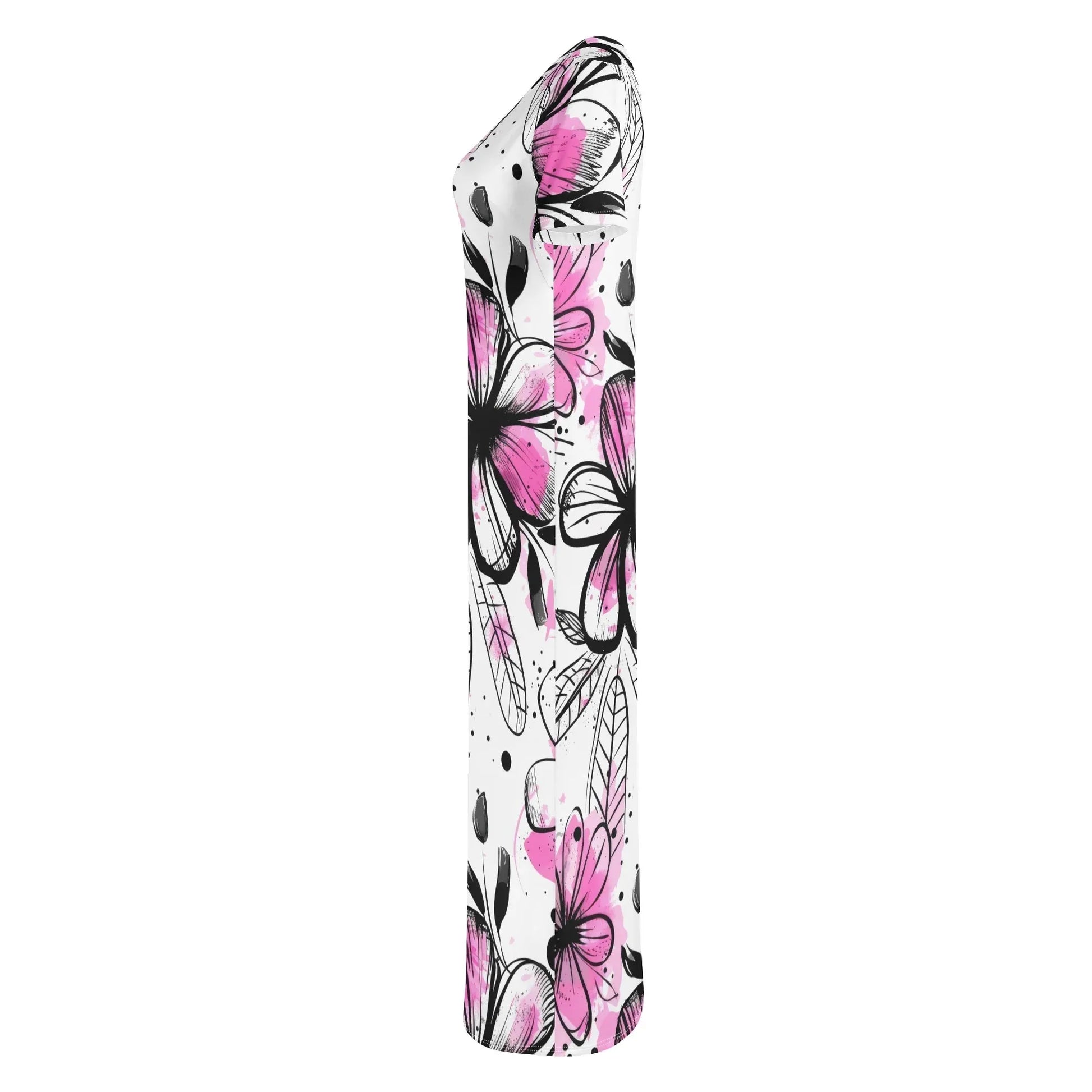 graffiti-bluten-v6-short-sleeve-long-dress-long-dress-jlr-design-67329 - JLR Design