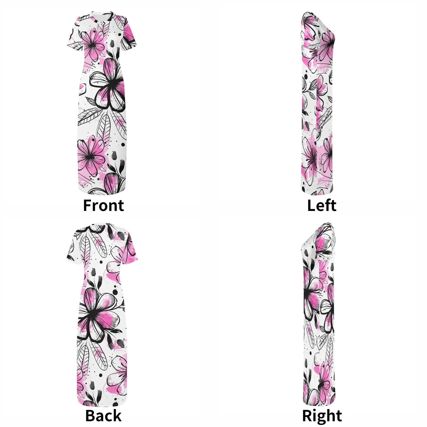 graffiti-bluten-v6-short-sleeve-long-dress-long-dress-jlr-design-82292 - JLR Design