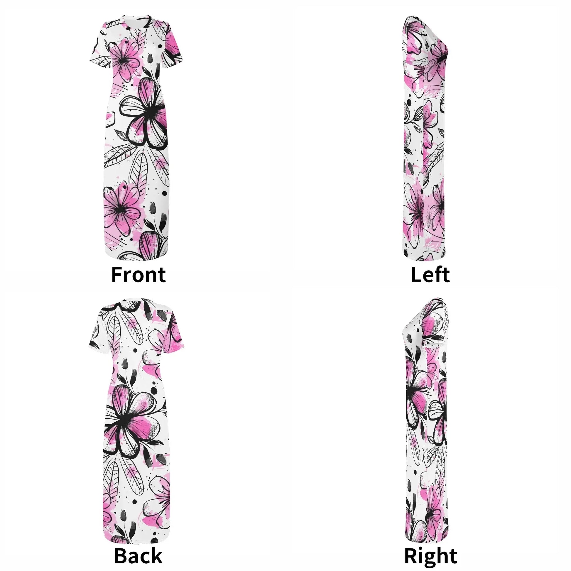 graffiti-bluten-v6-short-sleeve-long-dress-long-dress-jlr-design-82292 - JLR Design