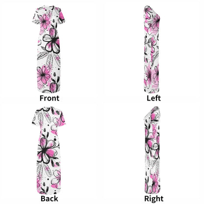 graffiti-bluten-v6-short-sleeve-long-dress-long-dress-jlr-design-82292 - JLR Design