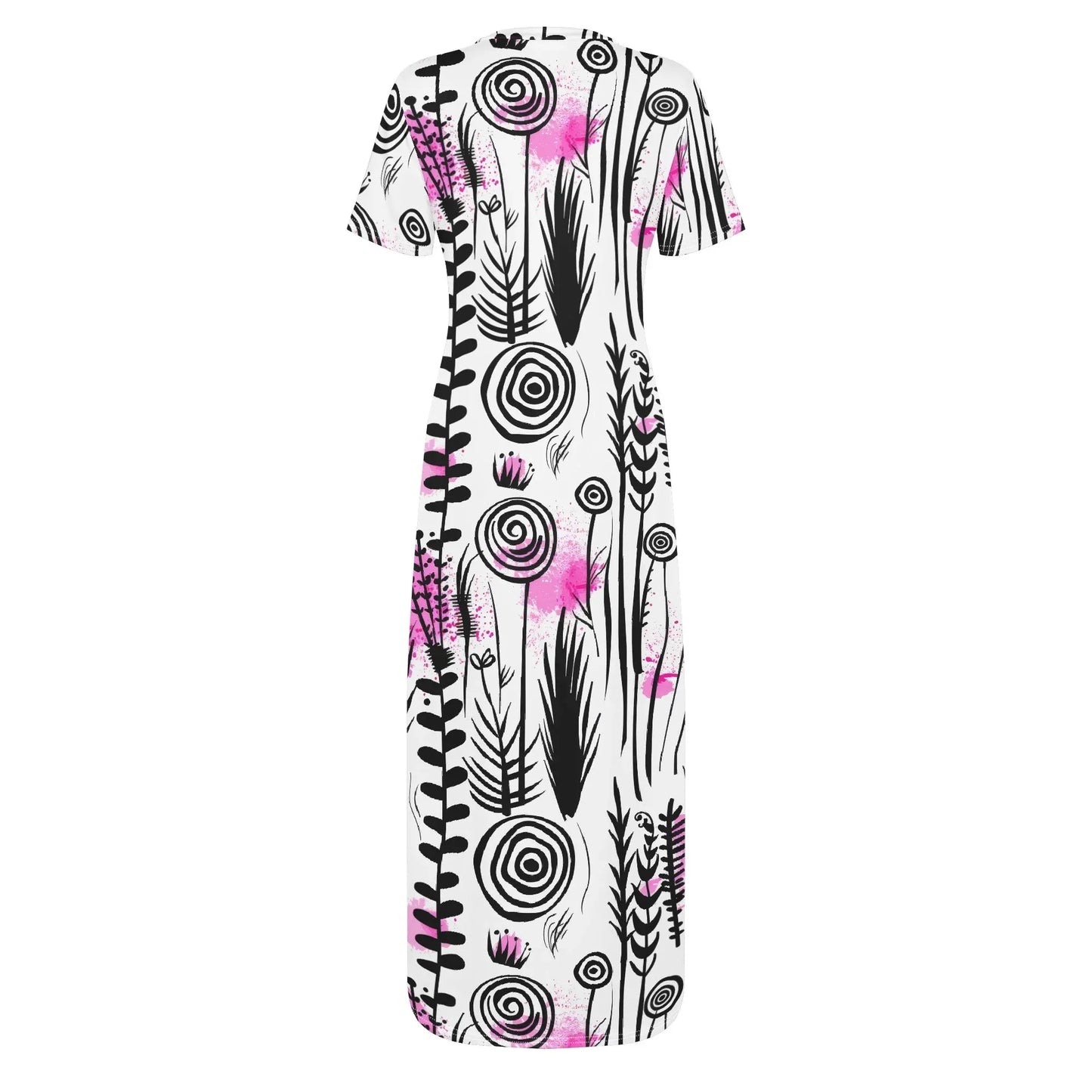 graffiti-bluten-v7-short-sleeve-long-dress-long-dress-jlr-design-37446 - JLR Design