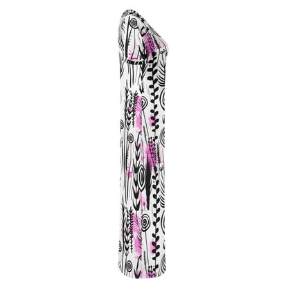 graffiti-bluten-v7-short-sleeve-long-dress-long-dress-jlr-design-69719 - JLR Design