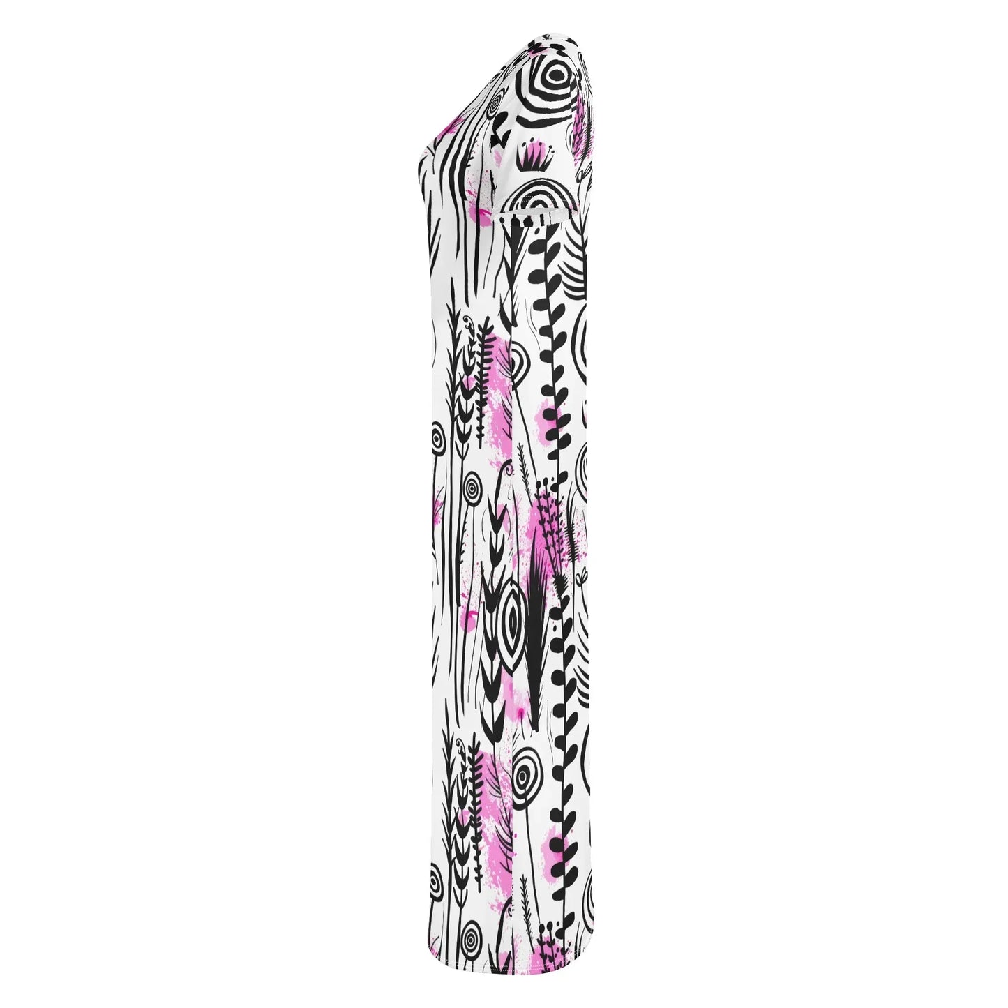 graffiti-bluten-v7-short-sleeve-long-dress-long-dress-jlr-design-48324 - JLR Design