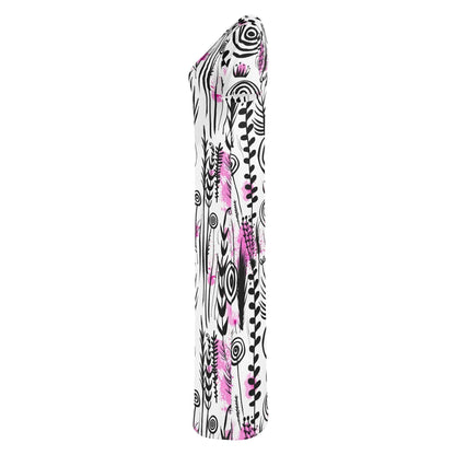 graffiti-bluten-v7-short-sleeve-long-dress-long-dress-jlr-design-48324 - JLR Design