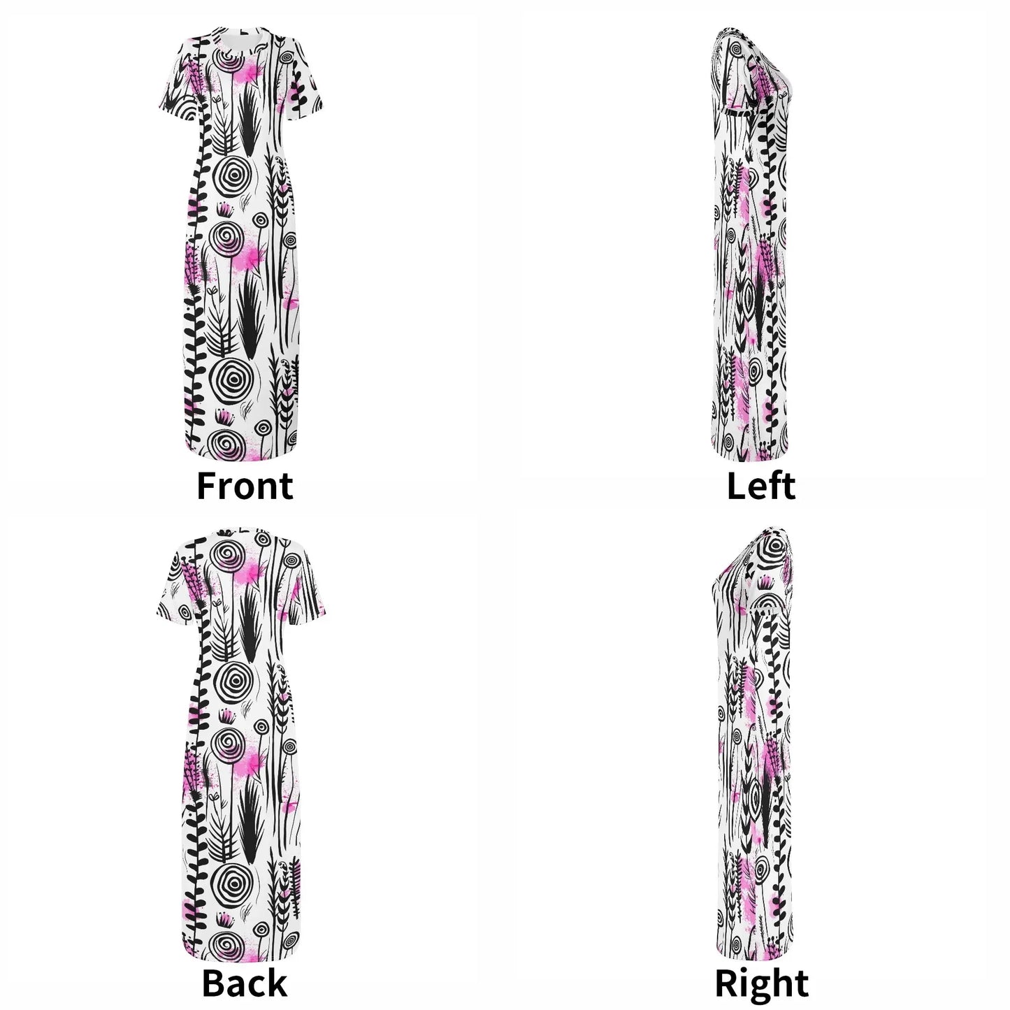 graffiti-bluten-v7-short-sleeve-long-dress-long-dress-jlr-design-92337 - JLR Design