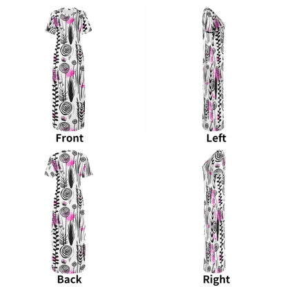 graffiti-bluten-v7-short-sleeve-long-dress-long-dress-jlr-design-92337 - JLR Design