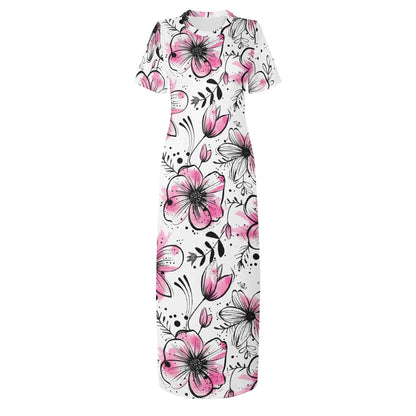 graffiti-bluten-v8-short-sleeve-long-dress-long-dress-jlr-design-60623 - JLR Design