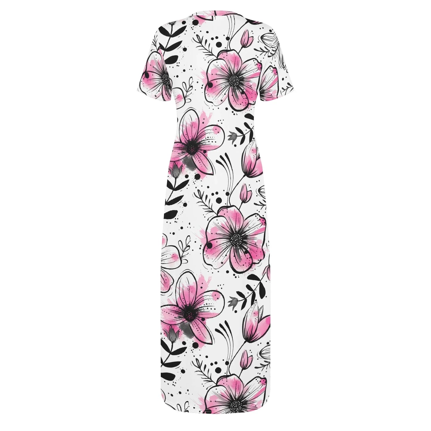 graffiti-bluten-v8-short-sleeve-long-dress-long-dress-jlr-design-83646 - JLR Design