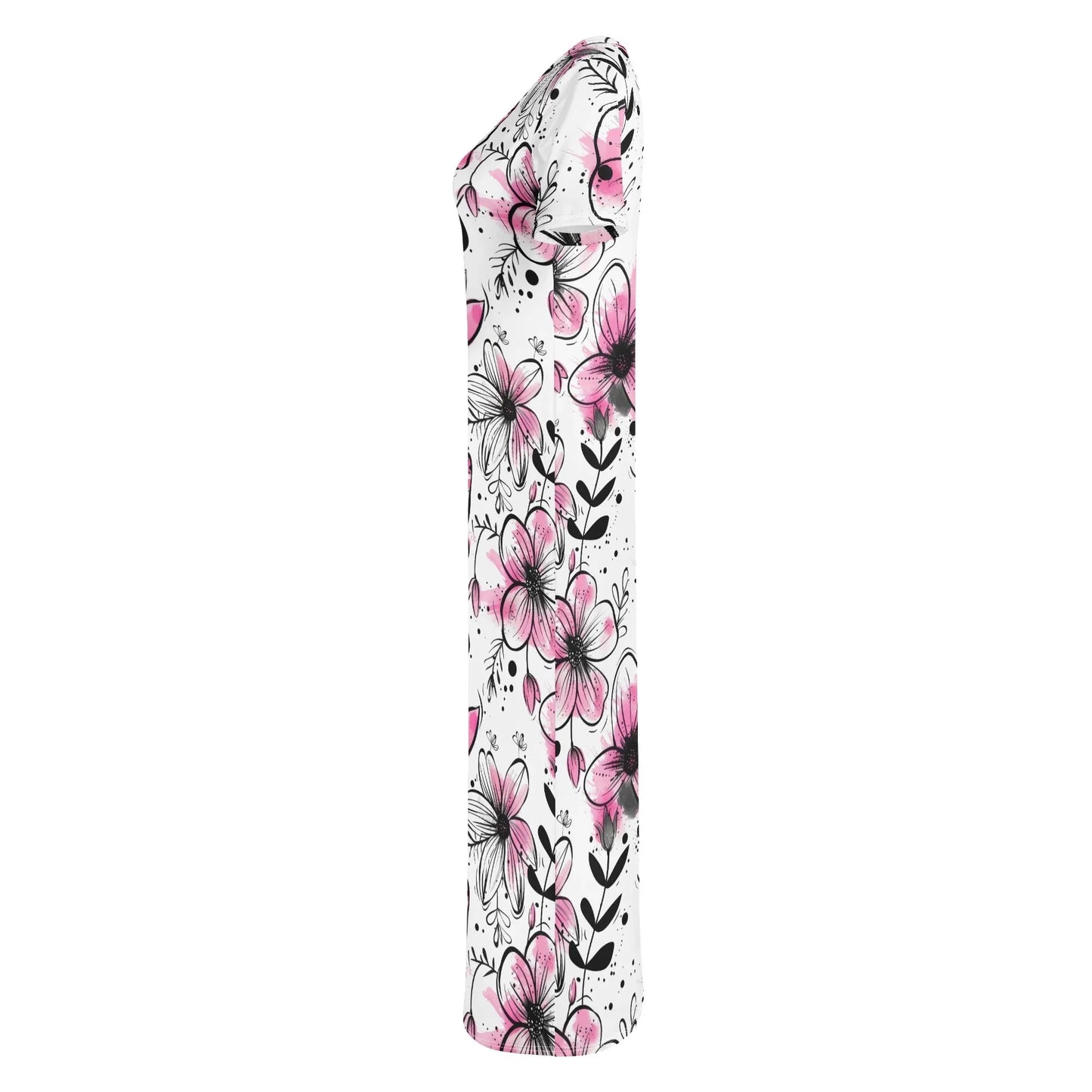 graffiti-bluten-v8-short-sleeve-long-dress-long-dress-jlr-design-70016 - JLR Design
