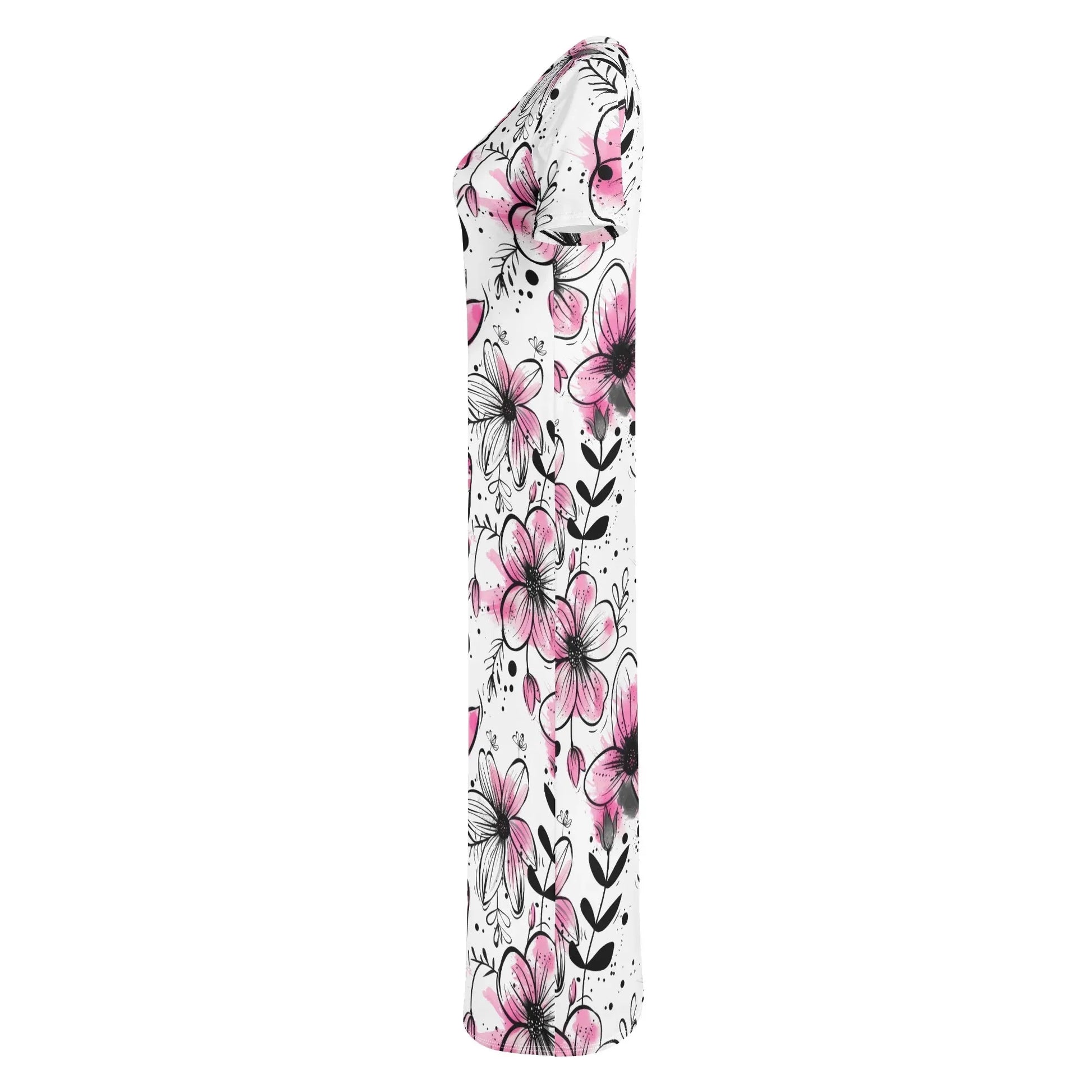 graffiti-bluten-v8-short-sleeve-long-dress-long-dress-jlr-design-70016 - JLR Design