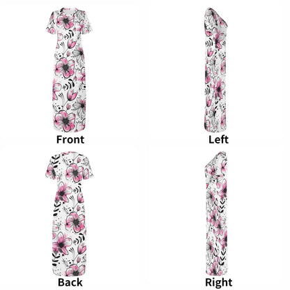 graffiti-bluten-v8-short-sleeve-long-dress-long-dress-jlr-design-16787 - JLR Design