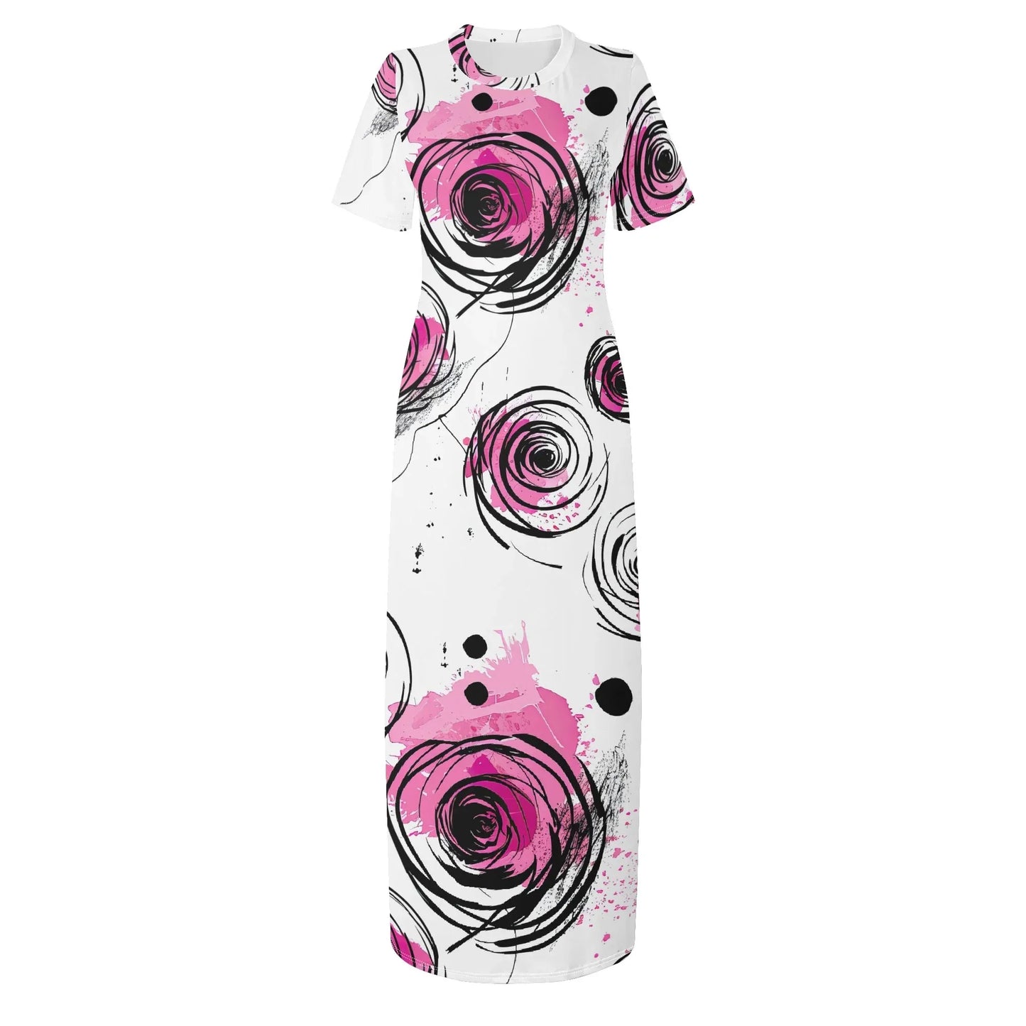 graffiti-bluten-v9-short-sleeve-long-dress-long-dress-jlr-design-78542 - JLR Design