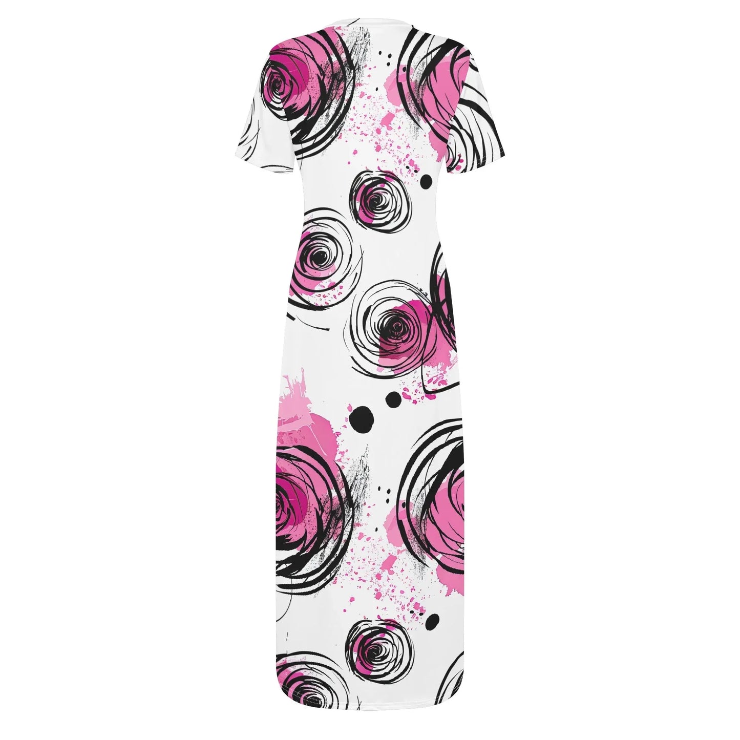 graffiti-bluten-v9-short-sleeve-long-dress-long-dress-jlr-design-69717 - JLR Design