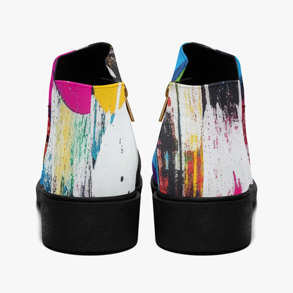 Graffiti Hearts elegante Reißverschluss-Stiefeletten Stiefel JLR Design