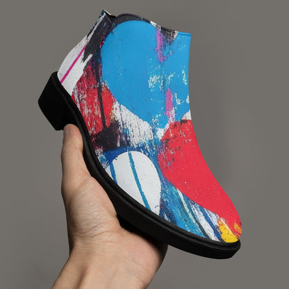 Graffiti Hearts elegante Reißverschluss-Stiefeletten Stiefel JLR Design