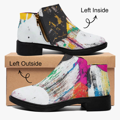 Graffiti Hearts elegante Reißverschluss-Stiefeletten Stiefel JLR Design