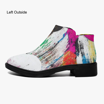 Graffiti Hearts elegante Reißverschluss-Stiefeletten Stiefel JLR Design