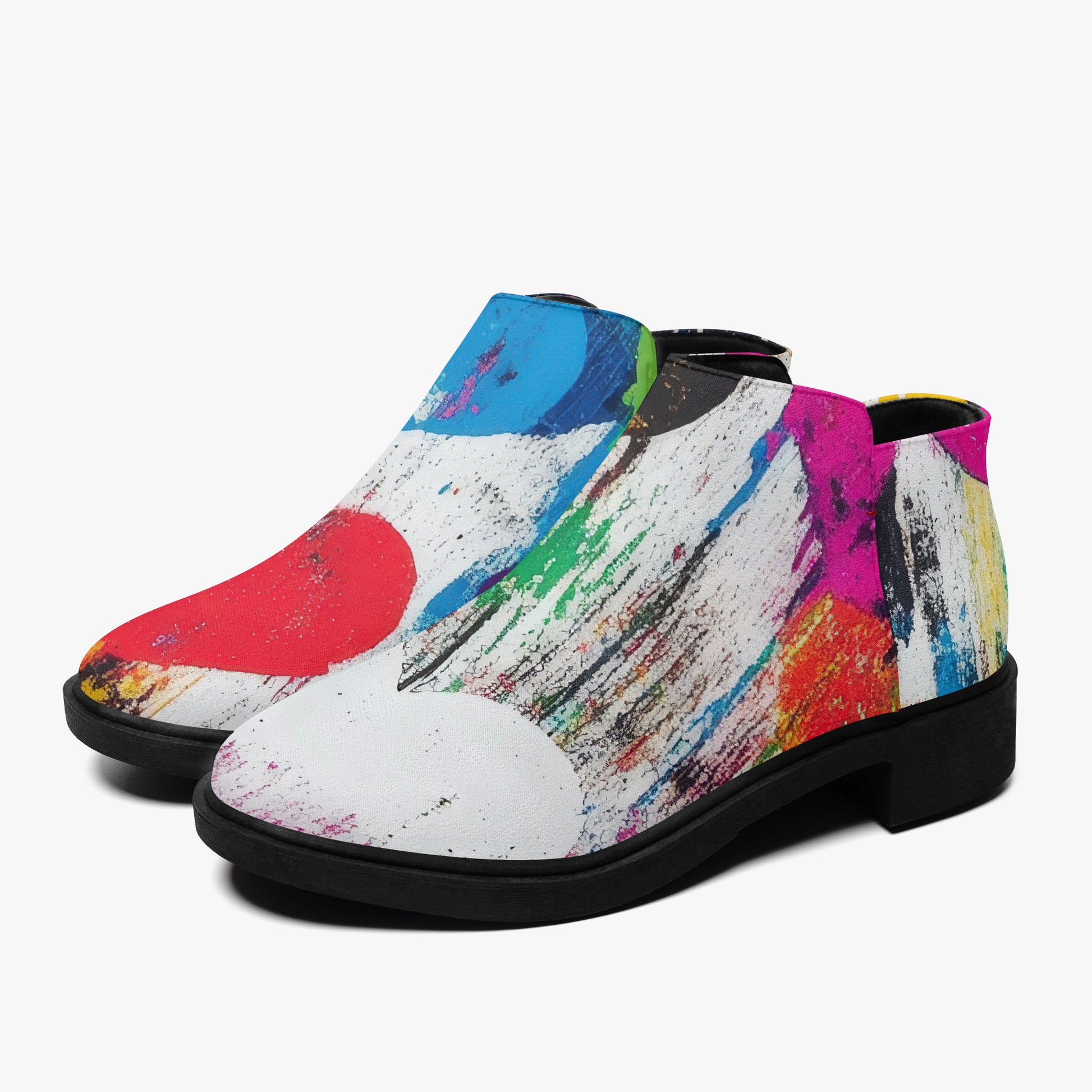 Graffiti Hearts elegante Reißverschluss-Stiefeletten Stiefel JLR Design