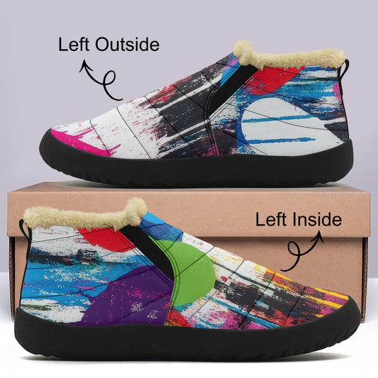 Graffiti Hearts Faux Fur Slipper Slipper JLR Design