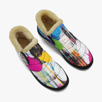 Graffiti Hearts Faux Fur Slipper Slipper JLR Design