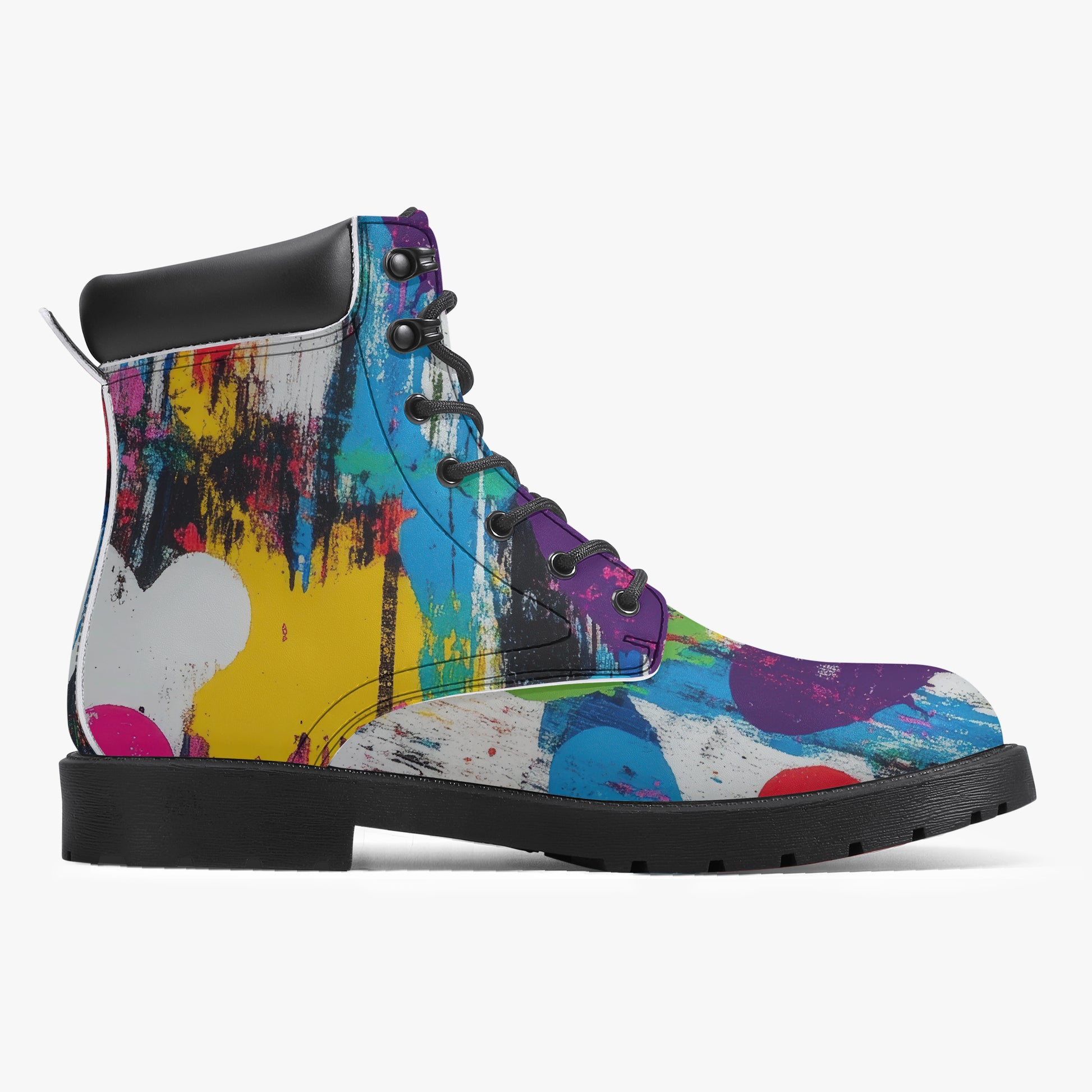 Graffiti Hearts Leder Boots | Stylische und Warme Winterstiefel Boots JLR Design