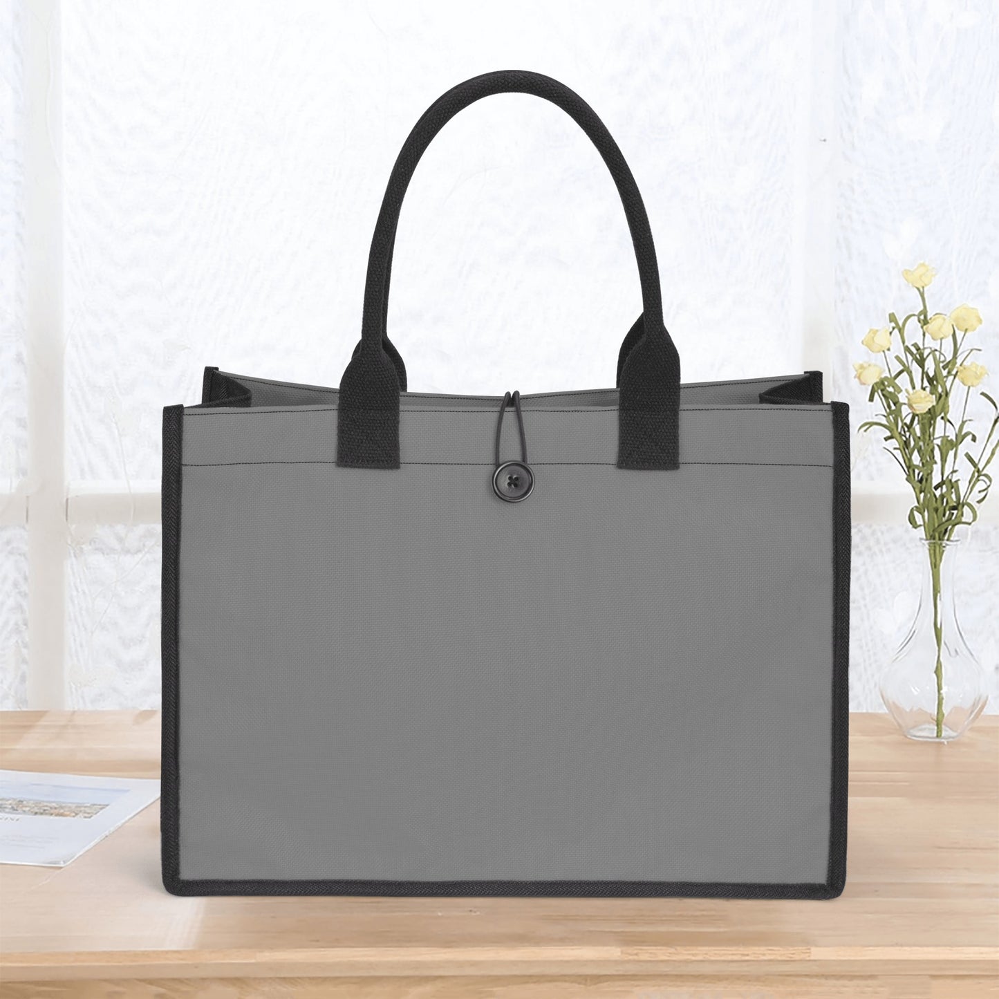 Graue Canvas Shopper Tasche Einkaufstasche JLR Design