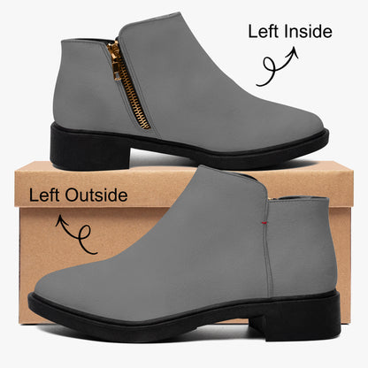 Graue elegante Reißverschluss-Stiefeletten Stiefeletten JLR Design