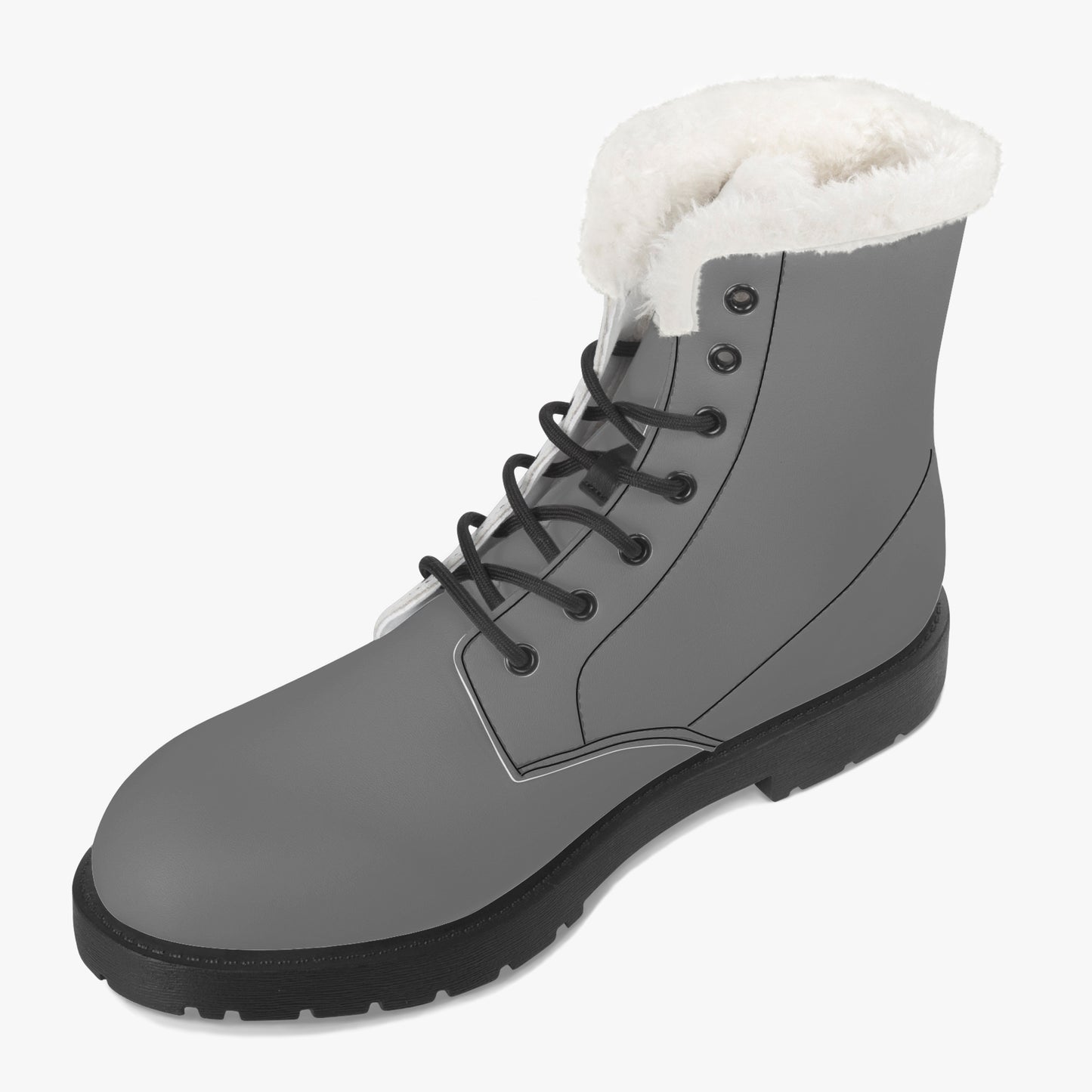 Graue Faux Fur Leder Boots Boots JLR Design