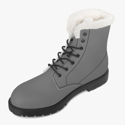 Graue Faux Fur Leder Boots Boots JLR Design