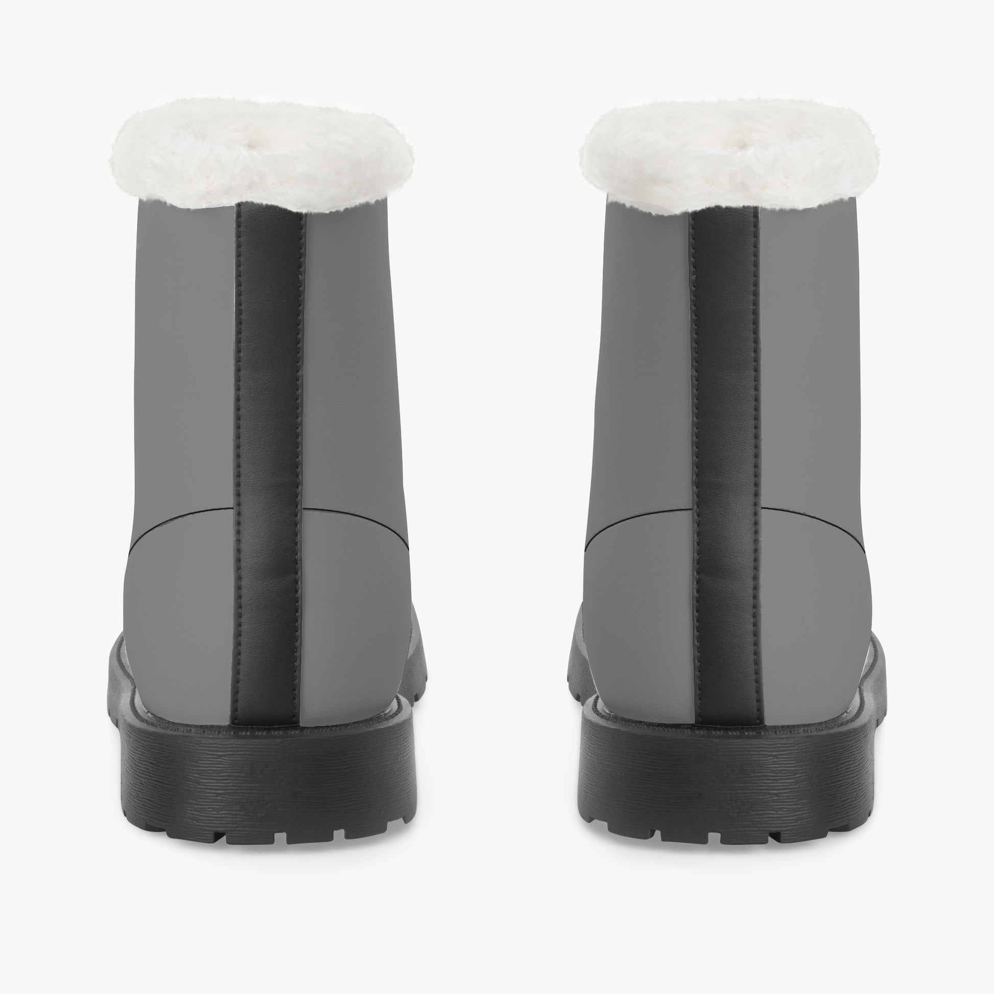 Graue Faux Fur Leder Boots Boots JLR Design