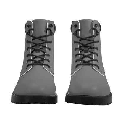 Graue Ganzjahres Stiefel für Damen Lederstiefel 74.99 Damen, Ganzjahres, Grau, Lederstiefel JLR Design