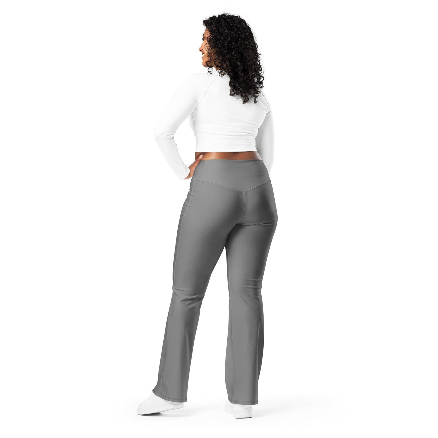 Graue High Waist Flare Leggings Flare Leggings 59.99 Flare, Grau, High, Leggings, Waist JLR Design