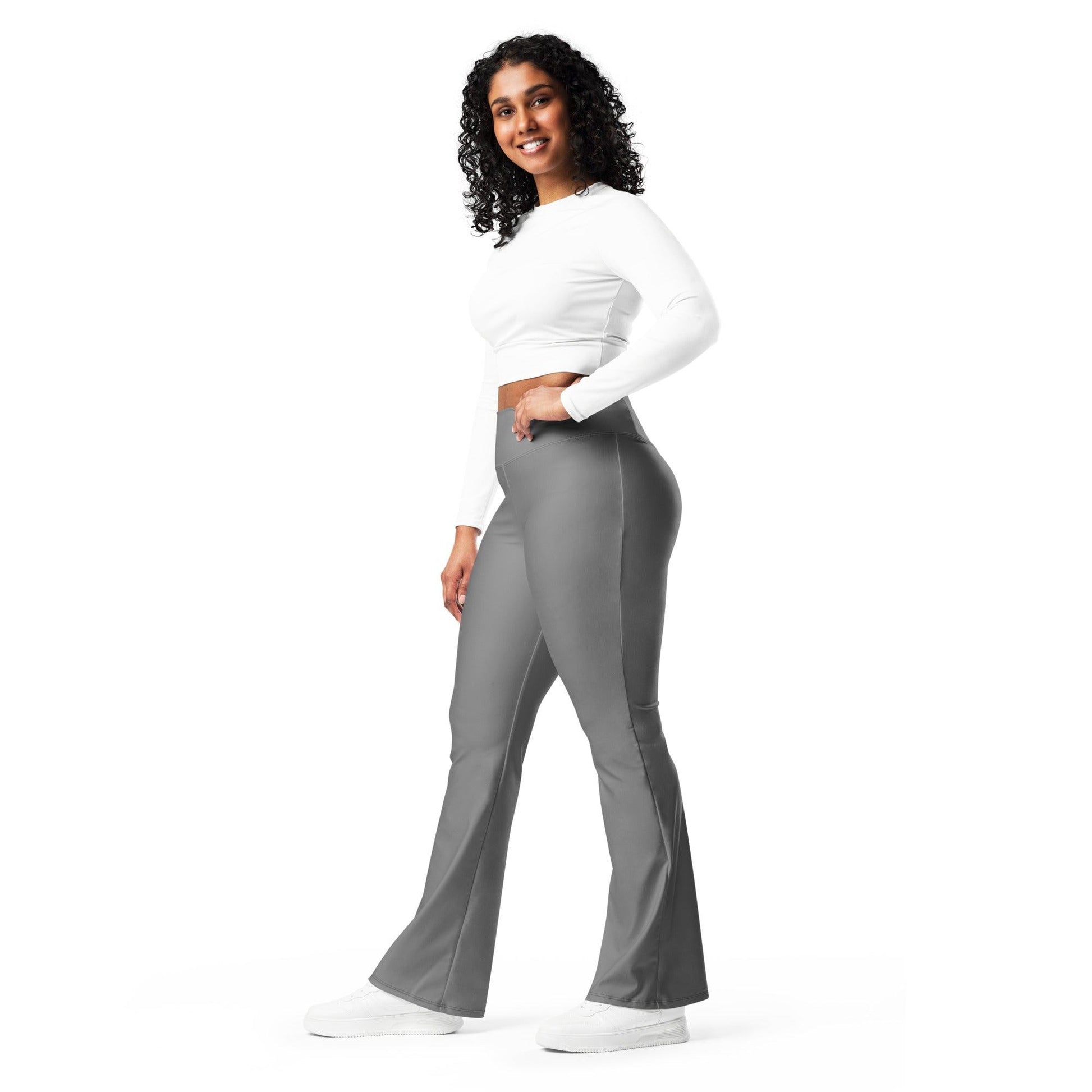 Graue High Waist Flare Leggings Flare Leggings 59.99 Flare, Grau, High, Leggings, Waist JLR Design