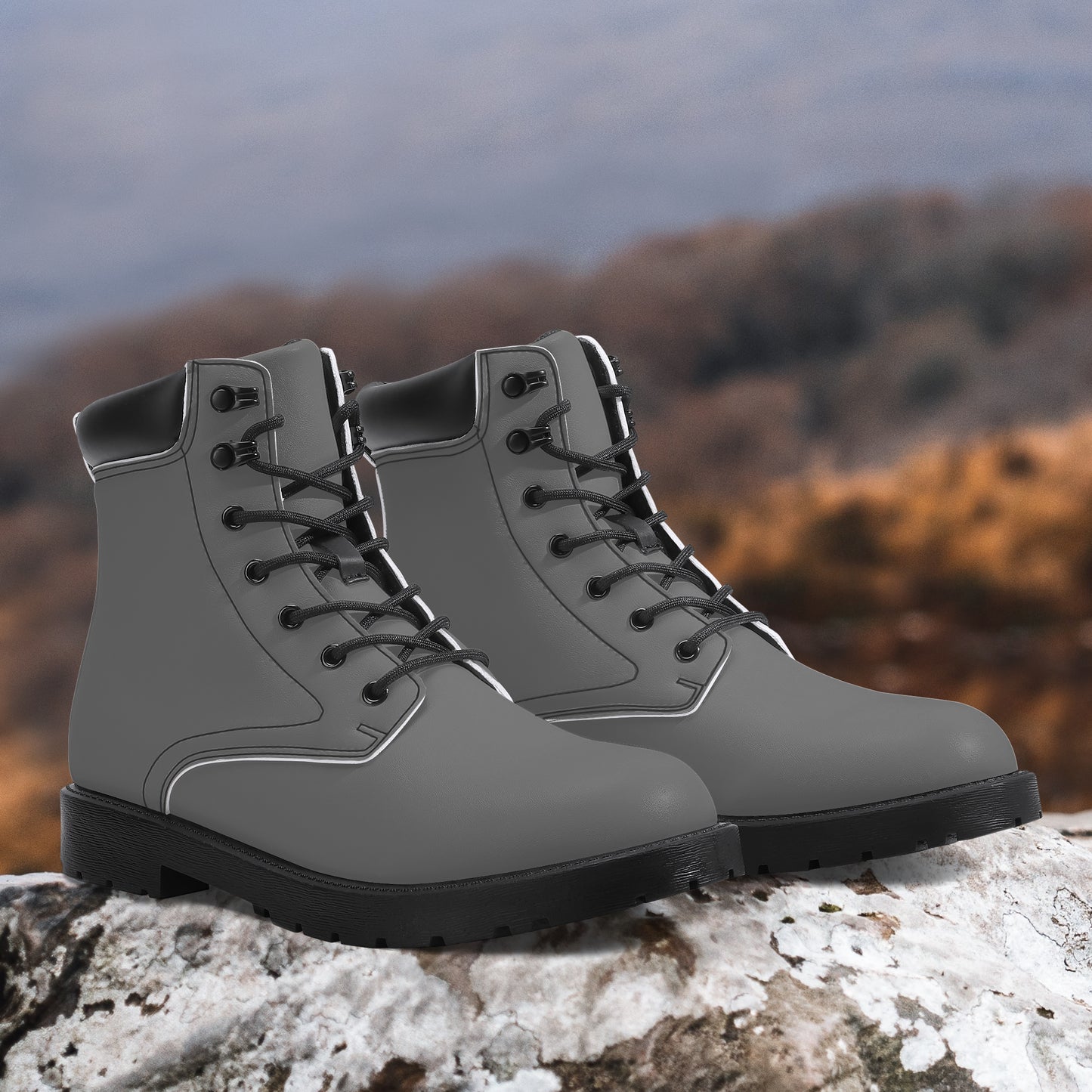 Graue Leder Boots | Stylische und Warme Winterstiefel Boots JLR Design