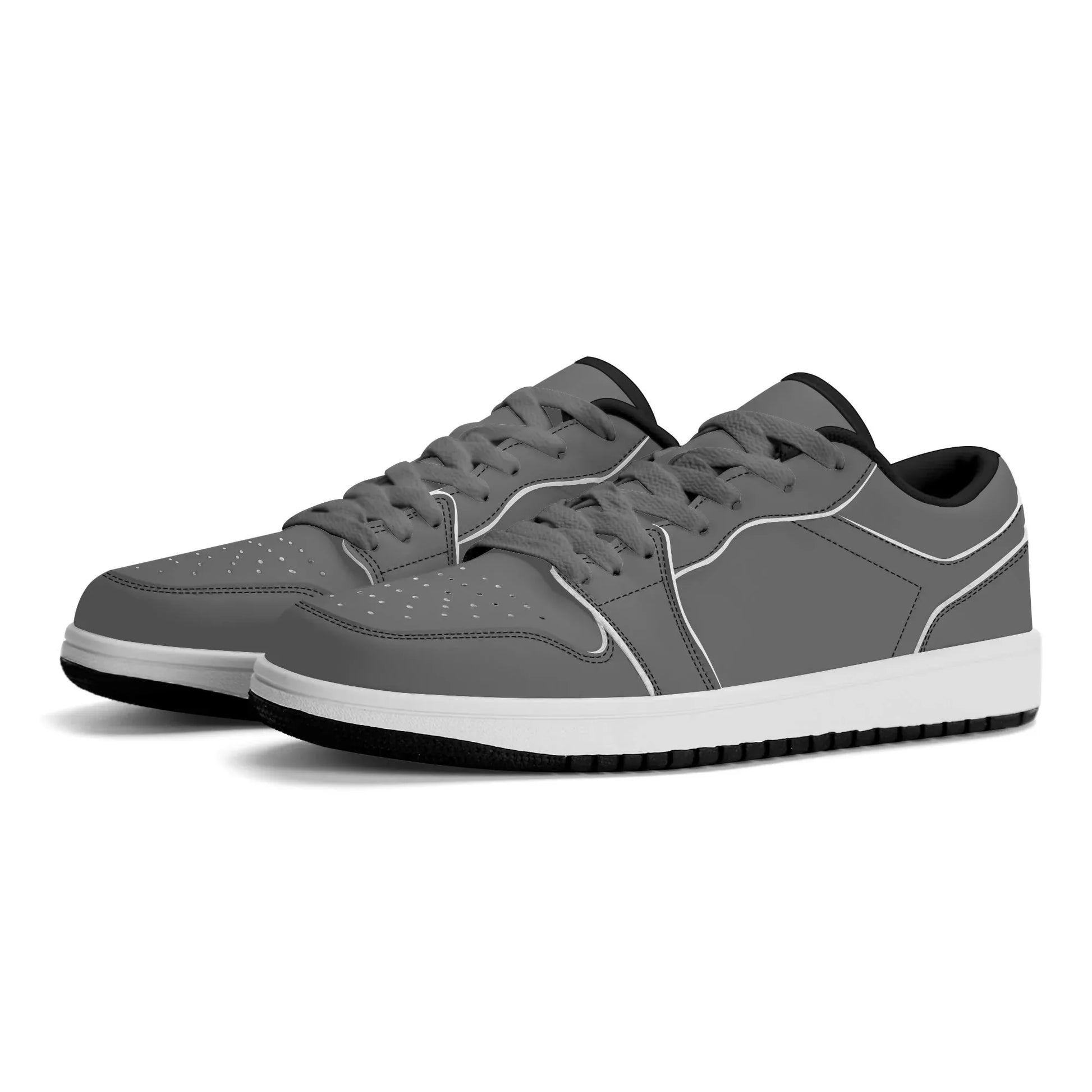 graue-low-top-leder-sneaker-fur-herren-sneaker-jlr-design-22263 - JLR Design
