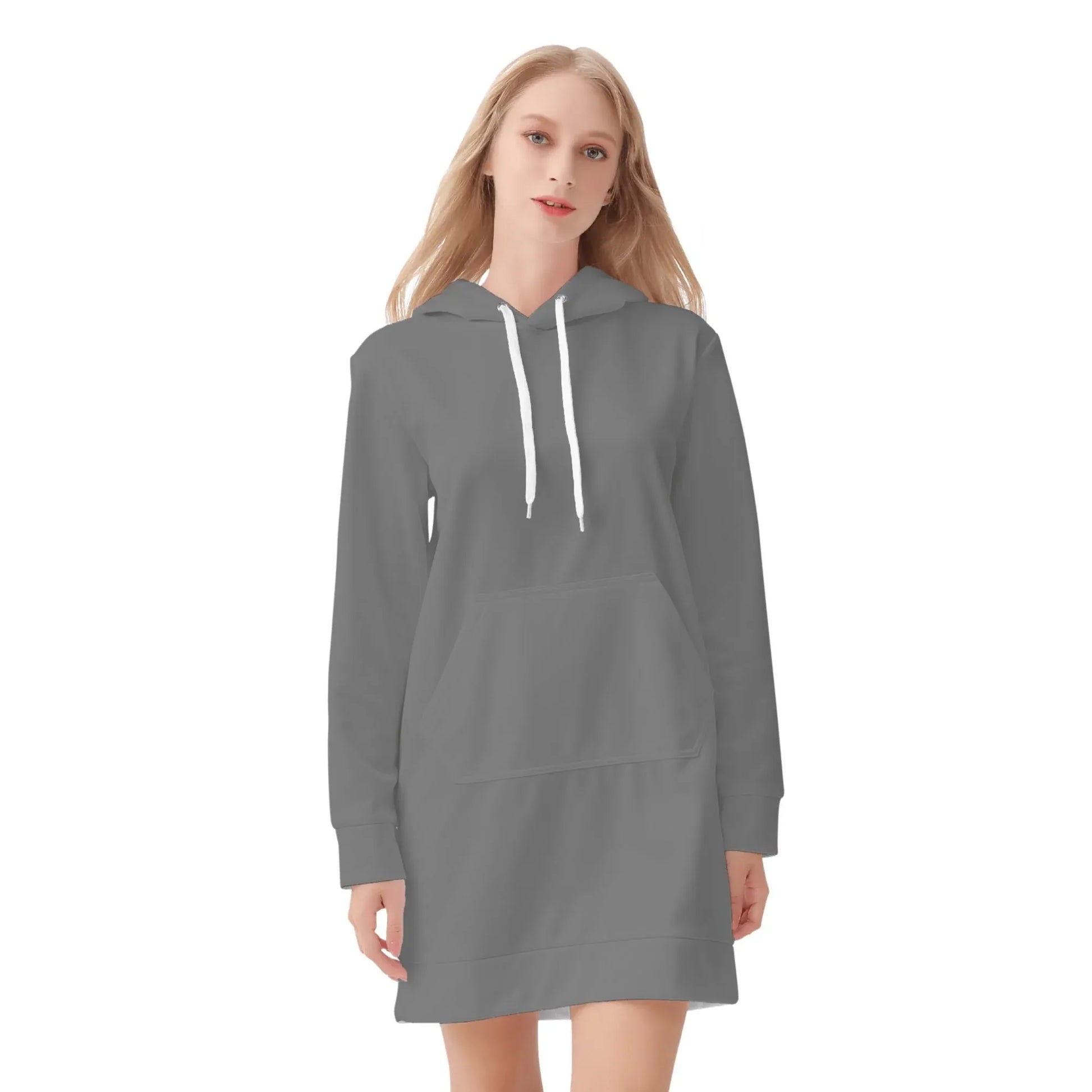 grauer-velvet-hoodie-dress-hoodiekleid-jlr-design-22347 - JLR Design