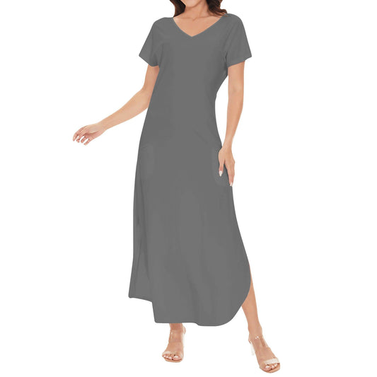 Graues kurzärmliges drapiertes Kleid drapiertes Kleid 54.99 drapiert, Grau, kleid, kurzärmlig JLR Design