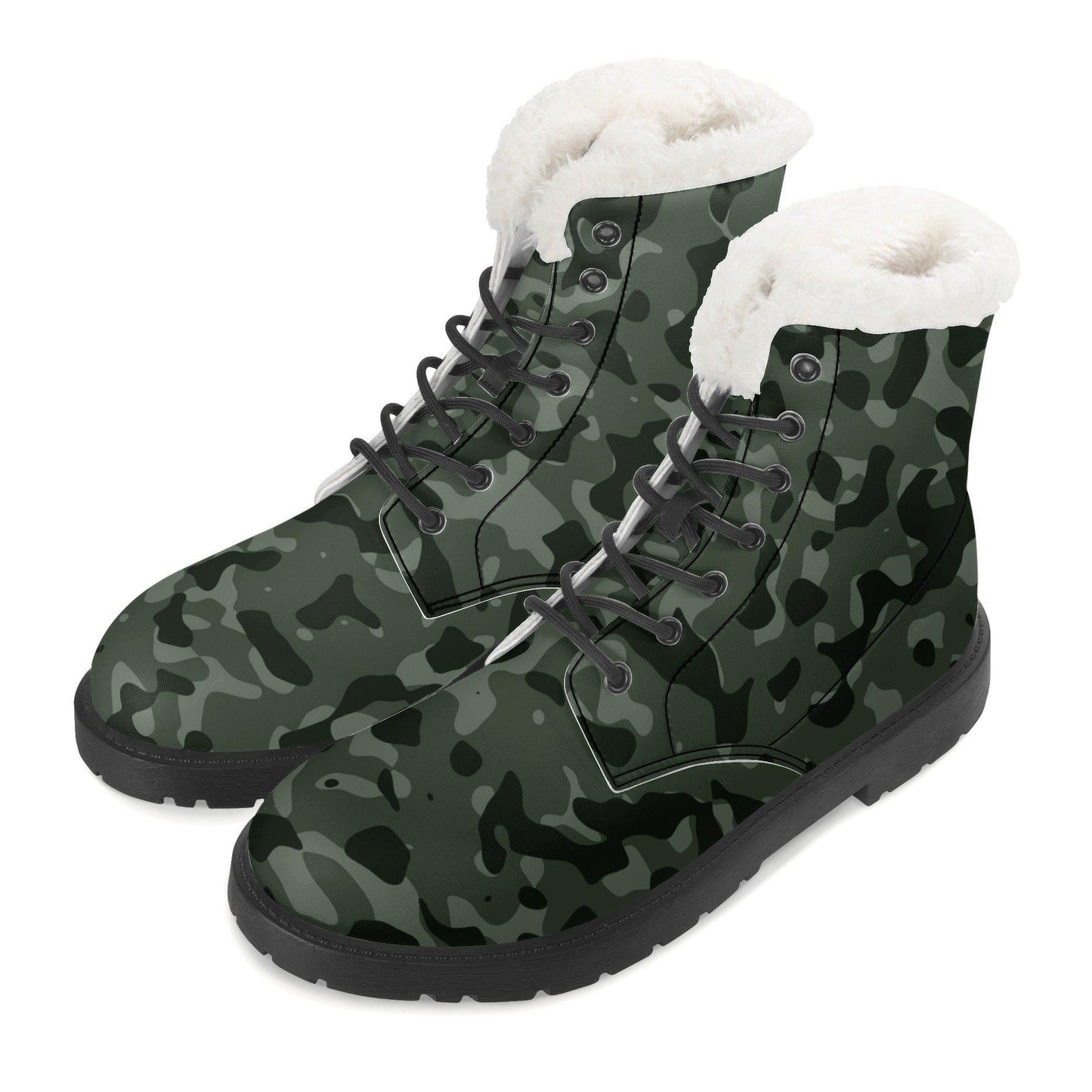 Green Camouflage Faux Fur Stiefel für Damen Lederstiefel 92.99 Camouflage, Faux, Fur, Green, Lederstiefel JLR Design