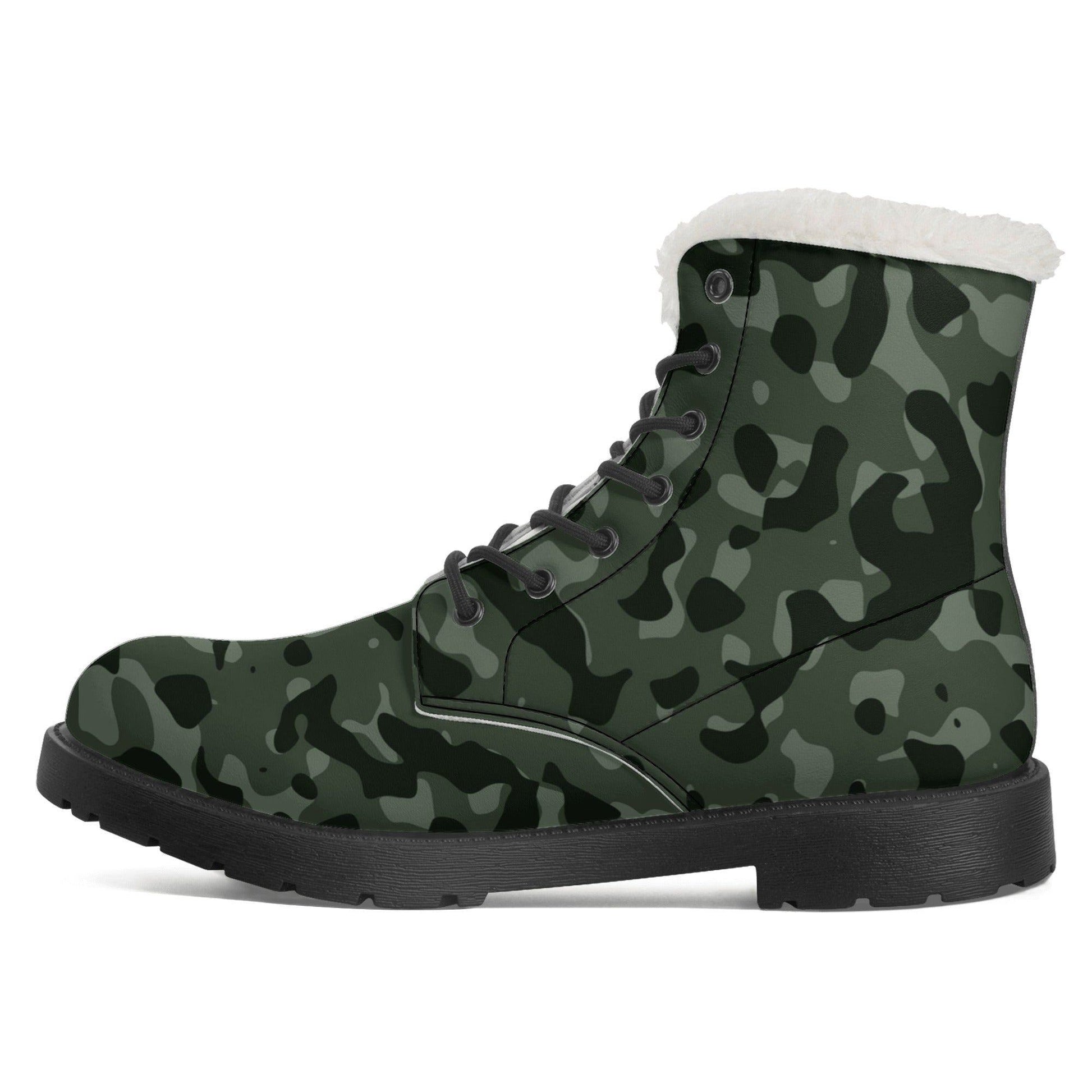 Green Camouflage Faux Fur Stiefel für Damen Lederstiefel 92.99 Camouflage, Faux, Fur, Green, Lederstiefel JLR Design