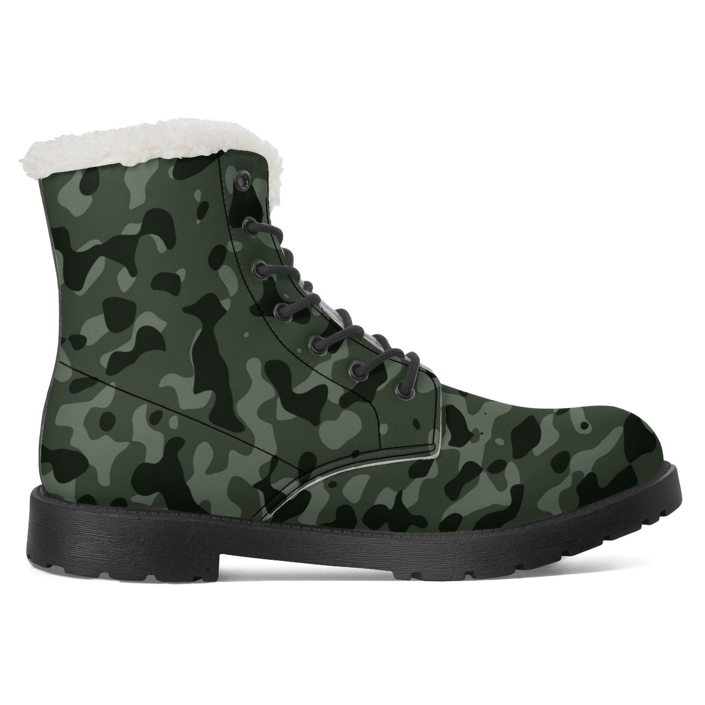 Green Camouflage Faux Fur Stiefel für Damen Lederstiefel 92.99 Camouflage, Faux, Fur, Green, Lederstiefel JLR Design